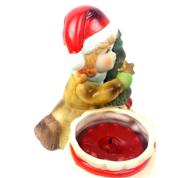 Vintage Votive Candle Holder Girl Figurine Beacon Hill Ceramic Christmas Decor - Picture 6 of 8